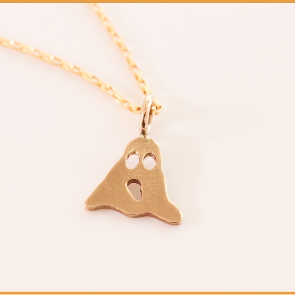 🎃 14K Gold Filled Ghost Necklace – 18” Chain - Picture 5 of 8